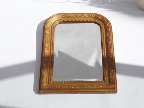 Small Louis Philippe Golden Mirror French Arch Framed Gilded Wall Mirror, - Picture 6 of 11
