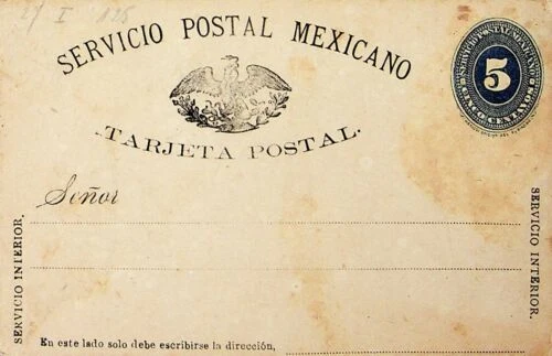 Cancelación de números tarjetas postales, papelería Sellos de México
