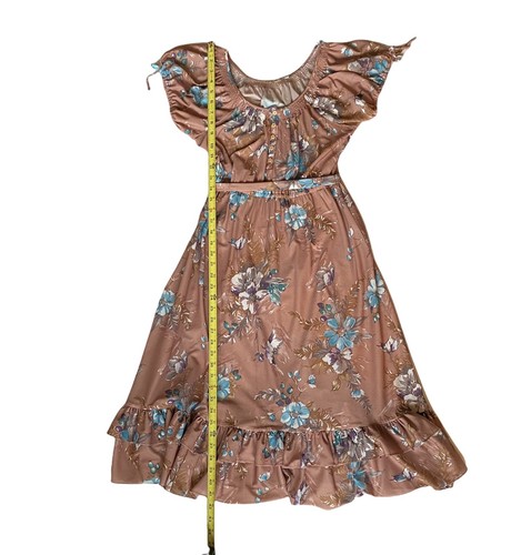 VTG Candi Jones California Semi-Sheer Dress Floral Sz S-M (no tag) Elastic Waist - Picture 2 of 10
