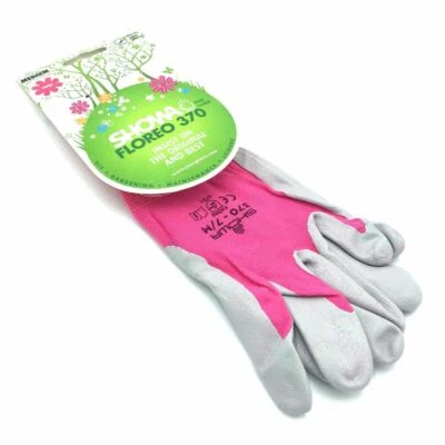 Guanti da giardinaggio leggeri unisex ROSA MEDIUM Showa 370 FLOREO palma nitrile