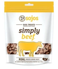 Simply Beef Freeze Dried Dog Treats Natural Healthy Bite Sized Snacks 4oz