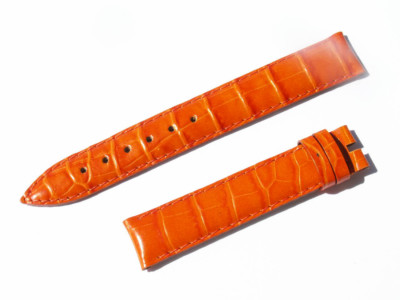 15mm Chopard Uhren Armband Ersatzband Lederarmband Leder orange 70/110 neu C15-9