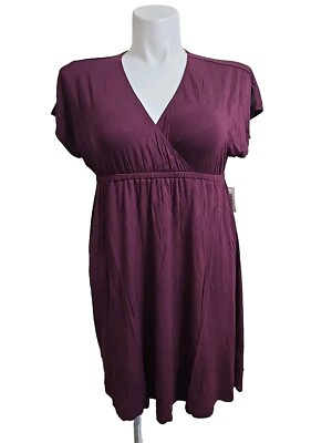 NWT* Amazon Essentials Lg Burgundy Surplice Short Sleeve Wrap Dress Y33 |  eBay
