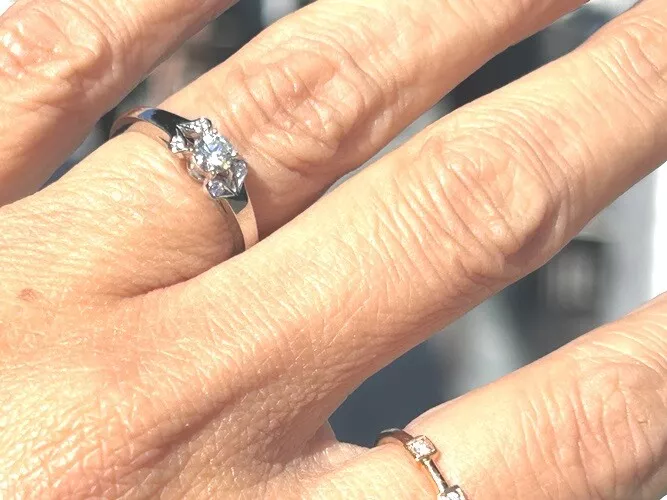 Cartier Platinum Diamond Engagement Ring 0.23 Carats W Papers eBay