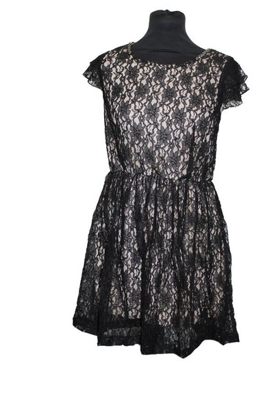 Damenkleid Kleid Spitzenkleid Ruby Rocks Schwarz Nude Gr. 38 Neu-image