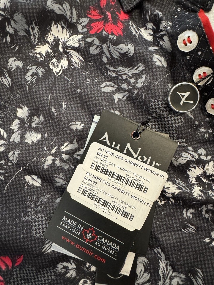 Au Noir Mens Button Down Shirt Size 4X Flower Print Long Sleeve NWT eBay