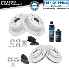 Front Rear Ceramic Brake Pad Performance Rotor Kit w/Chemicals