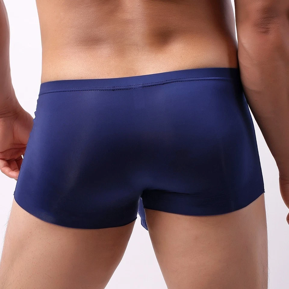 Breathable Men Ice Silk Underwear Elephant Nose U Convex Boxer Trunks Shorts - Image 3 of 4
