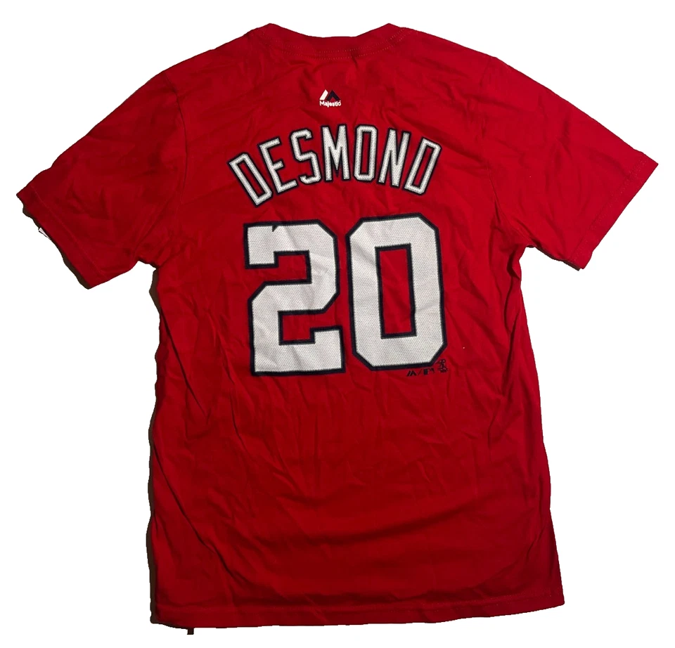 Camiseta Ian Desmond Washington Nationals MLB Roja Talla Juvenil L Licencia Oficial Foto 2 de 3