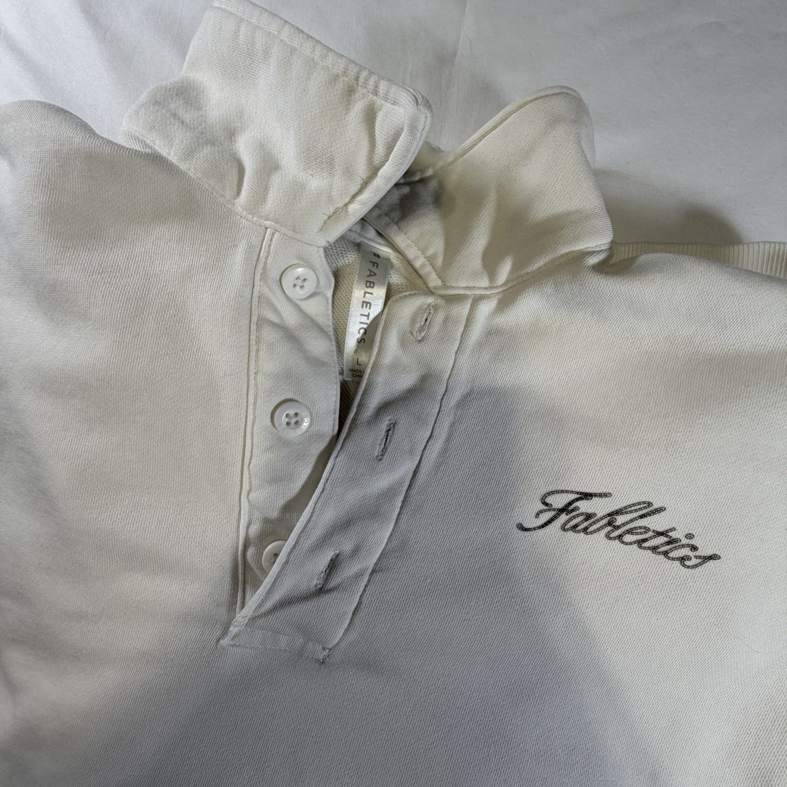 Fabletics Women’s White Collared Button Pullover … - image 7