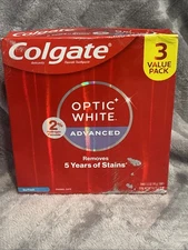 Colgate Optic White Advanced Toothpaste Pack of 3 Icy Fresh 3.2oz Whitening