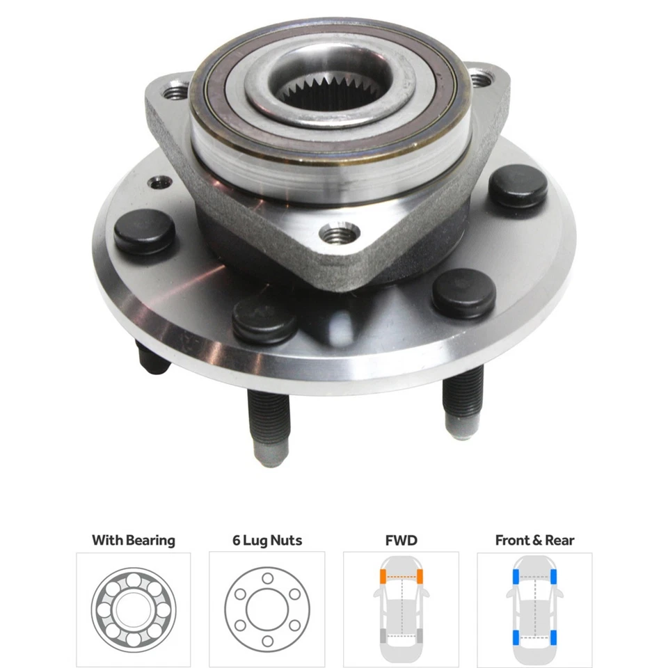 Wheel Hubs For 2009-17 Chevrolet Traverse Front & Rear with Bearing AWD - Image 2 of 4
