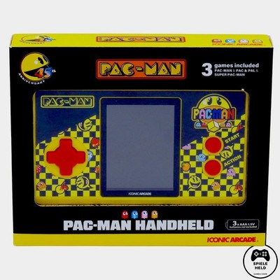 PAC-MAN Retro Pacman Handheld Konsole mit 3  Spielen Arcade Klassiker Spiel