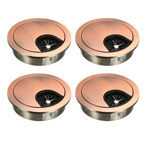 Cable Hole Cover, 2" Zinc Alloy Desk Grommet, 4 Pcs (Red Bronze)