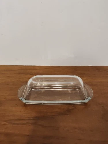 Vintage Anchor Hocking Clear Glass Butter Dish