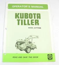 Original Kubota AT70S Rotary Tiller Operators Operation Maintenance Manual Book