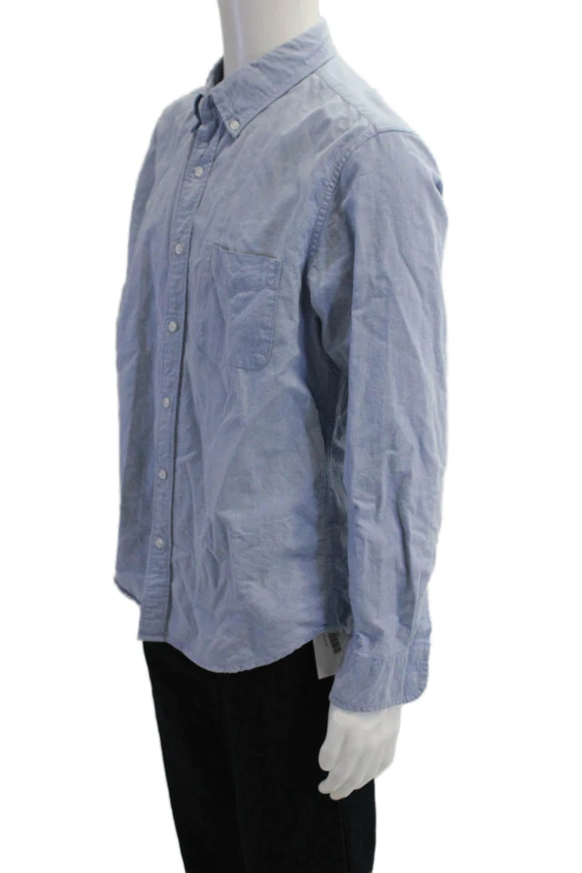 J Crew Mens Button-Down Dress Shirt Light Blue Cotton Long Sleeve Size L - Image 2 of 4