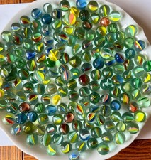 200 Vintage Tri Color Cat's Eye Marbles 14mm - 15mm  1 25mm Shooter