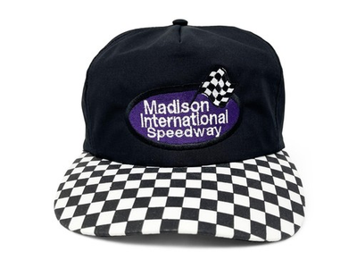 #ad #ad Vintage Madison International Speedway Hat NASCAR Racing Checkered Wisconsin Cap $29.99