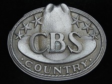 OF07158 VINTAGE 1970s  CBS COUNTRY  MUSIC COMMEMORATIVE PEWTER BELT BUCKLE