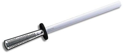 Global Honing Rod G38/B, 10in/26cm Knife Diamond Sharpening Steel, 10'', White
