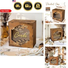 Wedding Card Box Acrylic Window Wooden Rustic Gift Box for Reception Party