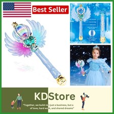 Kids LED Snowflake Wand with Spinning Lights & Music, Princess Cosplay Toy