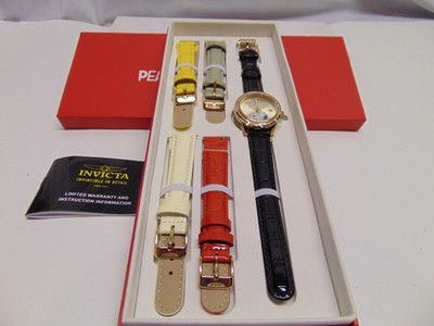 2020 Peanuts Invicta watch #5000 with 5 bands gold Snoopy Face Trinite in box