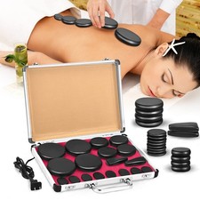 Hot Stones Massage Set 18 Pieces Basalt Hot Rocks Massage Rocks Kit Black Smo...