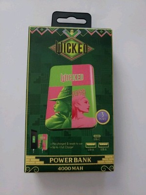 Universal Studios The Wicked Glinda &  Elphab Power Bank 4000 MAH 3 Ports USB C 