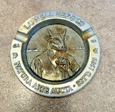 Vintage Heavy (8.2 oz) Lowell Herbal Co. Aluminum Ashtray, Free Shipping