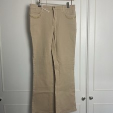 NYDJ Curve Bootcut Jeans Womens Size UK 14 12/14 W32" L30" Sand New Denim Beaded