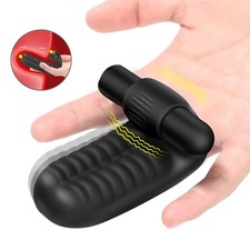 Battery Finger Vibrator, G-spot Clit Massager Silicone Sleeve for Couples