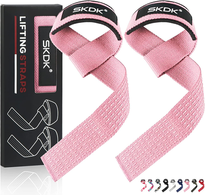 #ad Cotton Hard Pull Wrist Lifting Straps Grips Band Deadlift Straps with Neoprene C $17.20