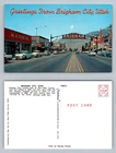 Brigham City, UT-Utah, Greetings Main St Gateway Arch Coca-Cola Vintage Postcard