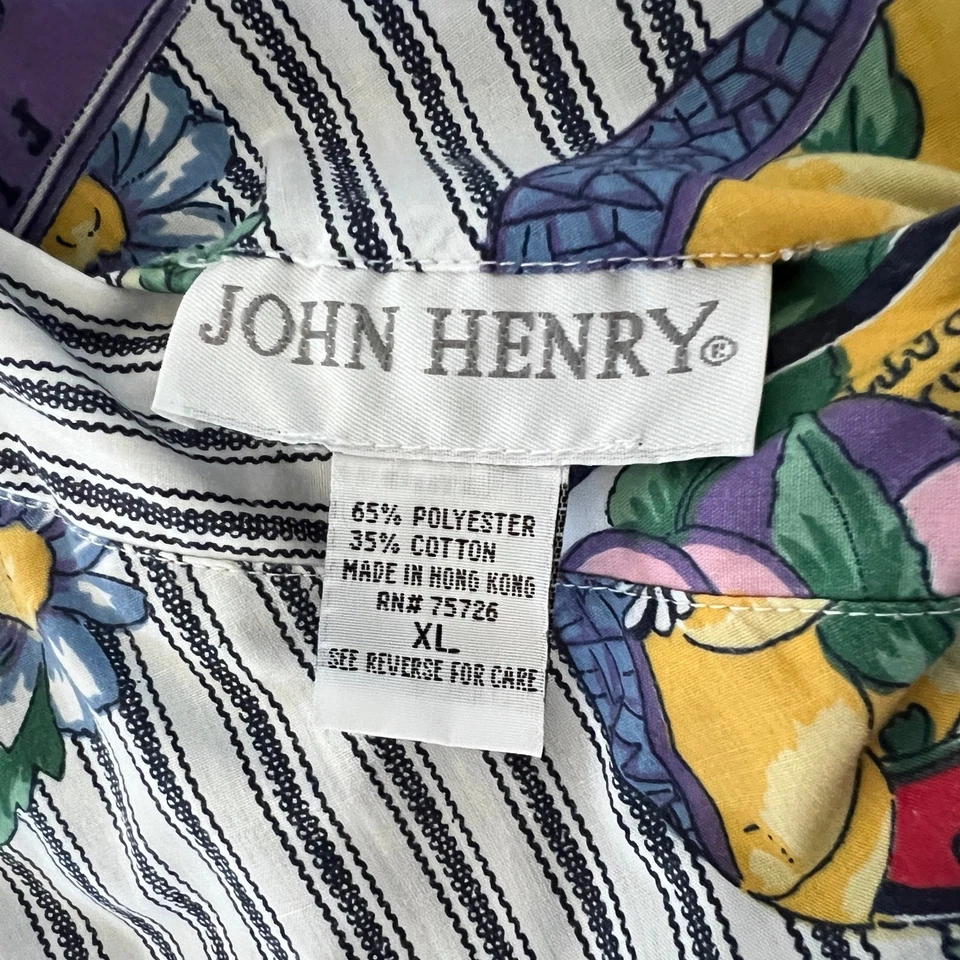 Chaqueta reversible John Henry para mujer XL cremallera completa estampado de jardín Cottagecore vintage Foto 3 de 4