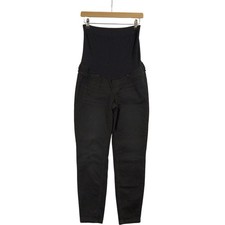 Seraphine Skinny Overbump Maternity Jeans UK 10 Black Stretch Tags Preloved