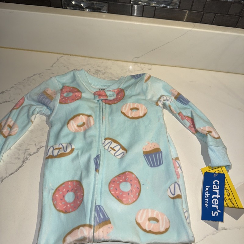 carters bedtime 12 months footed zip up pajamas nwt