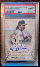 2018 Topps Diamond Icons Autographs Dennis Eckersley PSA 10 Gem Mint A's HOF