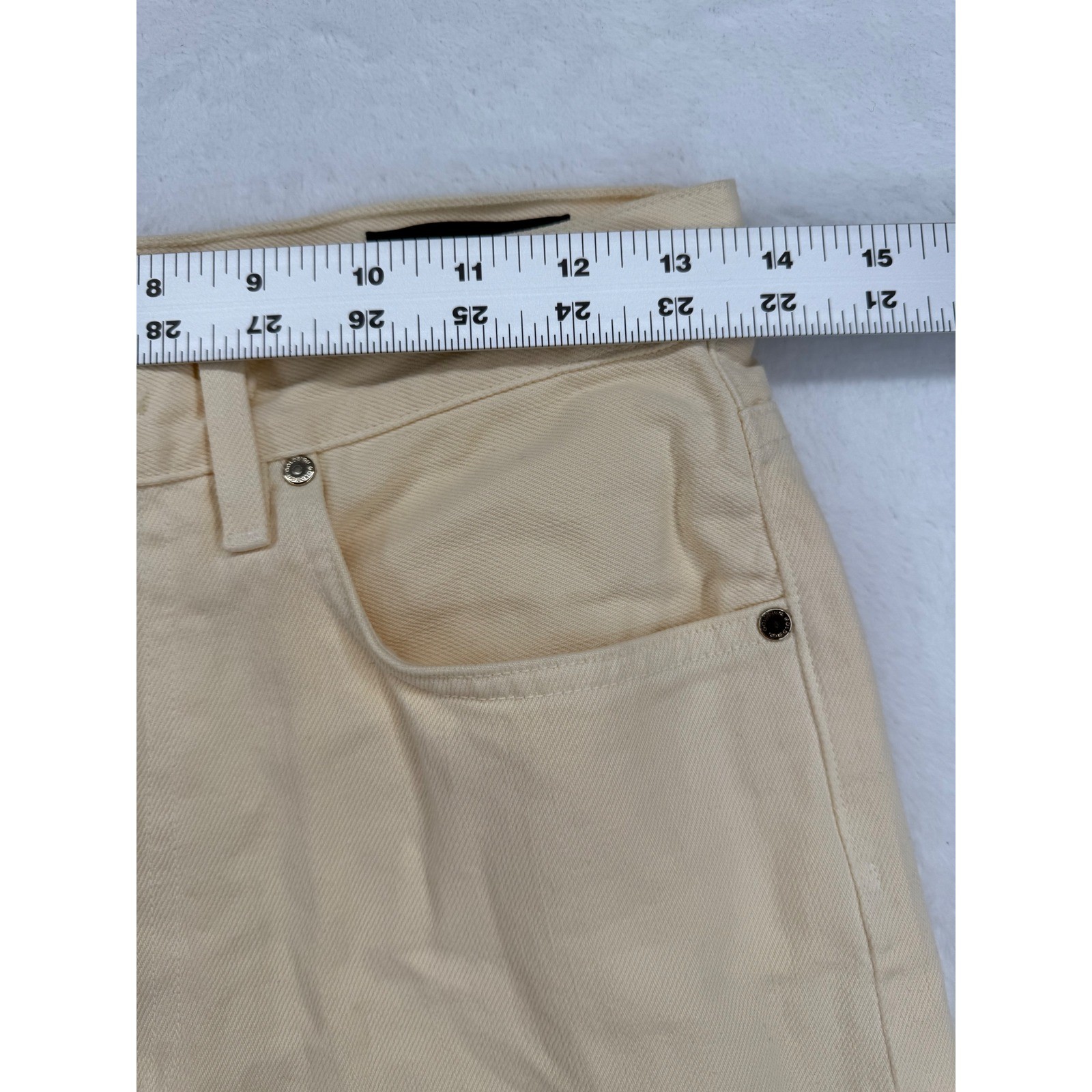 GoldSign Women's butter yellow Wide Leg Jeans Size 27 High Waist Denim Casual image 2
