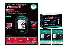 Lifesmart Blood Glucose Ketone Meter LS-946N + 20 Ketone Strips + 100 Lancet