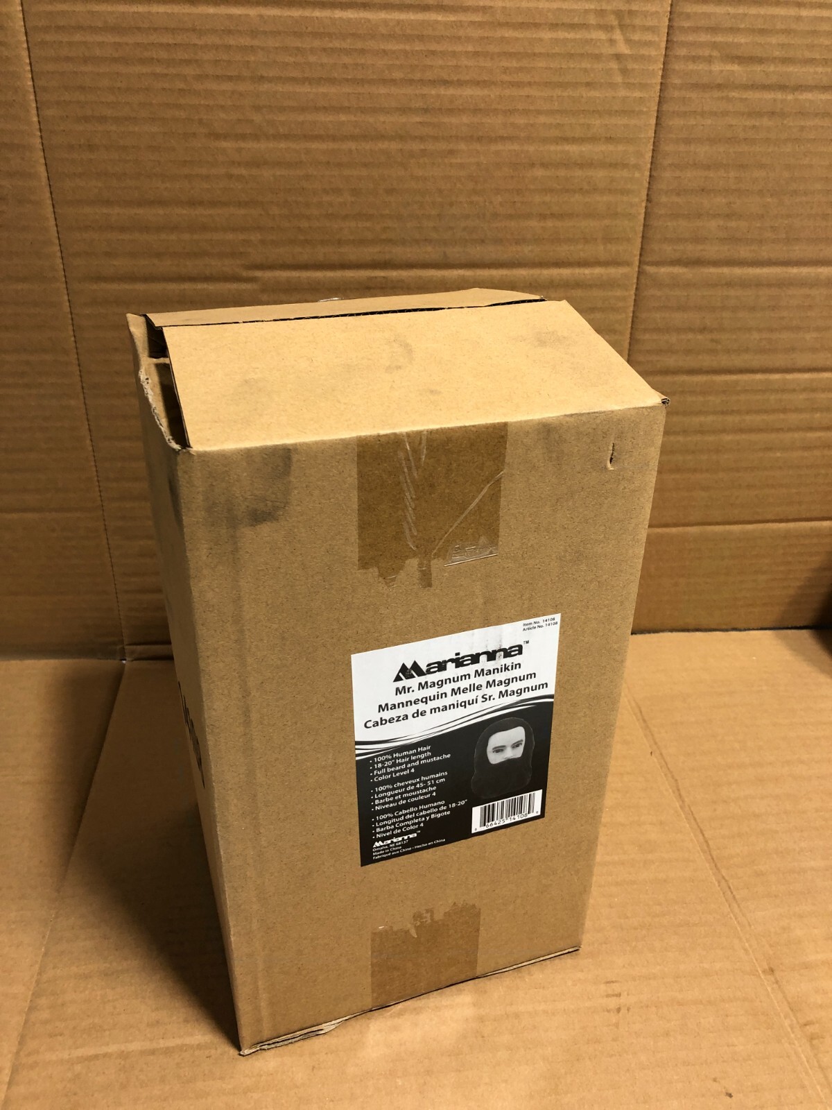 Marianna Mr. Magnum Manikin 14108 Human Hair 18"- 20" Color Level 4 New Open Box