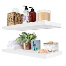 Sorbus 24" Solid Wood Floating Shelves for Wall - Set of 2 Wall Mounted Shelves