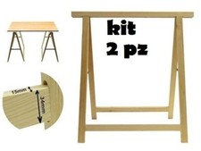 kit 2 pz CAVALLETTO IN LEGNO 73X17X75CM POGGIA TAVOLA TAVOLO hobby&job