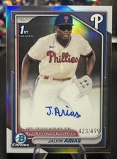 2024 Bowman Chrome Baseball Jalvin Arias 1st Chrome Refractor Auto /499 PHILLIES