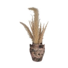 Rustic Indian Vintage-Inspired Pink & Black Clay Flower Pot Vase