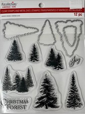 Recollections Christmas Forest Clear Stamp  Metal Die Set Winter 12 pcs Holiday