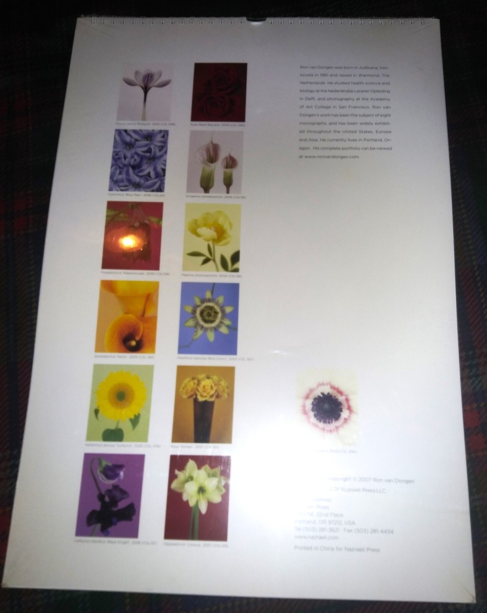 RON VAN DONGEN 2008 Wall Calendar FLOWERS Color Photography Ltd Ed