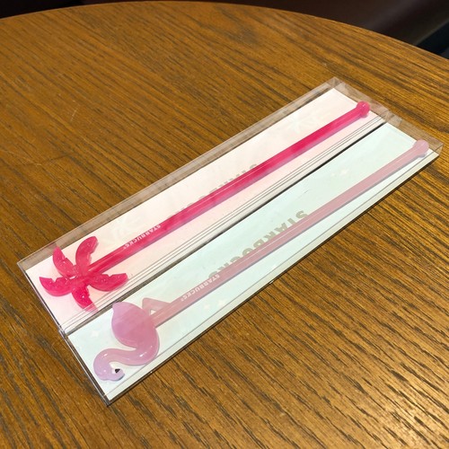 Starbucks Korea 2018 Summer PALM TREE & FLAMINGO Muddler HIBISCUS Coaster SELECT - Picture 3 of 19