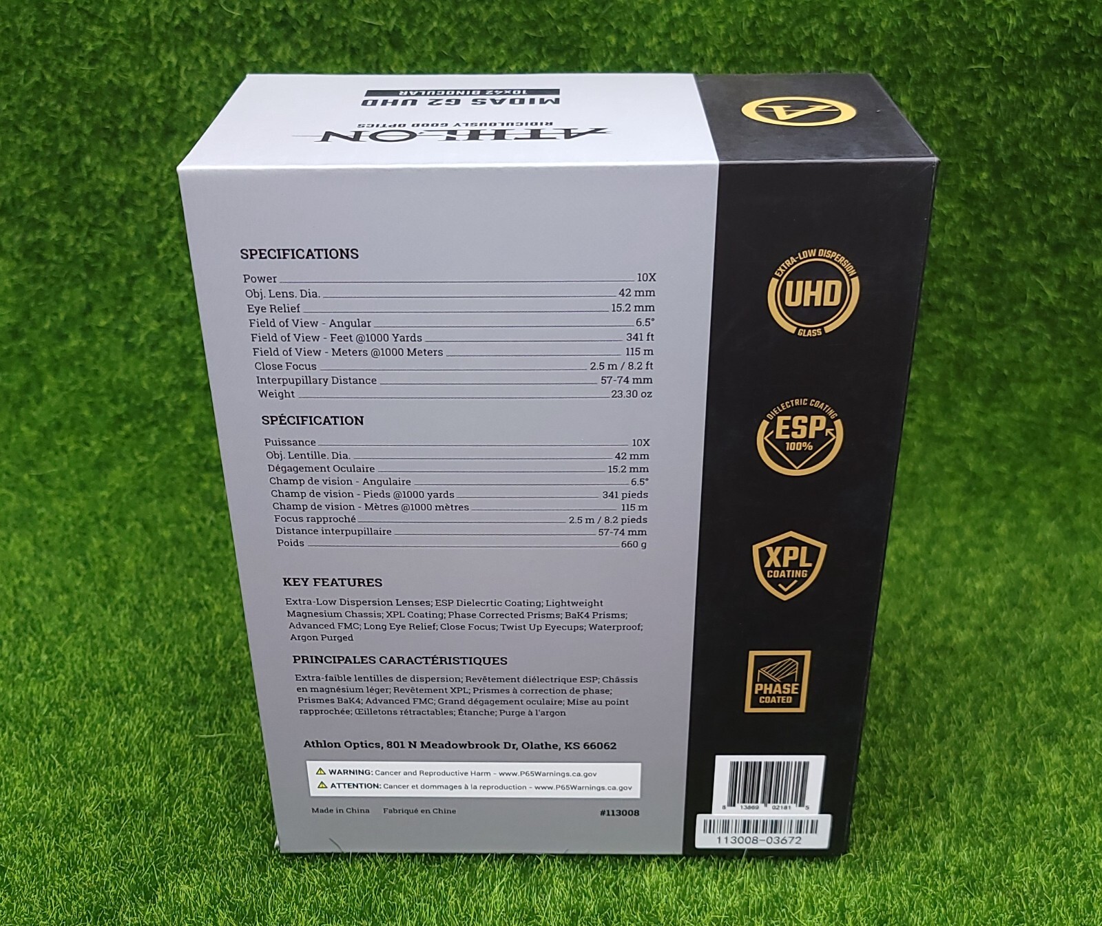 Athlon Midas G2 UHD 10x42mm Waterproof Hunting Binocular w/ Travel Case